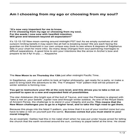 Am I choosing from my ego or choosing from my soul?