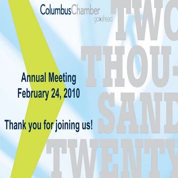 Columbus Chamber 2010 Annual Meeting - Thank You Sponsors