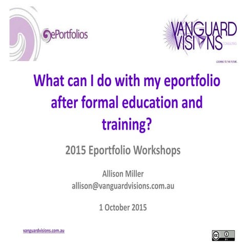 What can I do with my eportfolio after formal education and training?