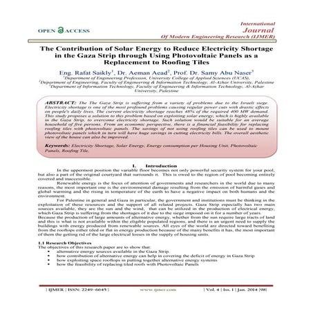 The Contribution of Solar Energy to Reduce Electricity Shortage  in the Gaza ...