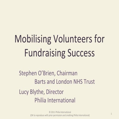 Lucy Blythe, Philia International & Stephen O'Brien, Barts and London NHS Trust