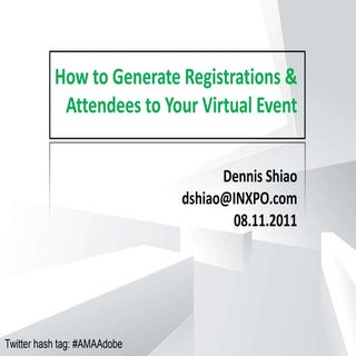 How to Generate Registrations and A...