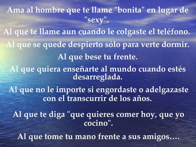 Ama al Hombre que te Ame