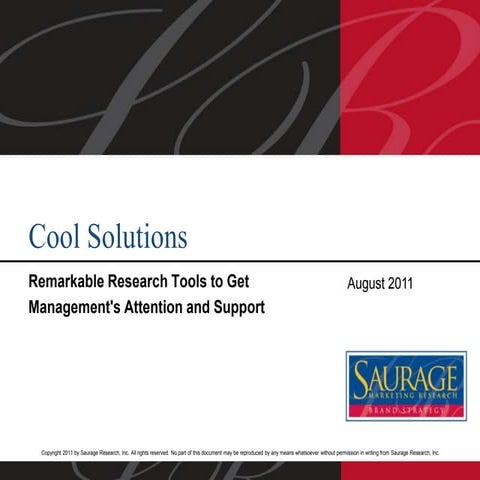Ama  cool solutions research tools to get management support