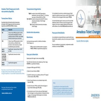 Amadeus ticket changer guia de referencia rápida | PDF