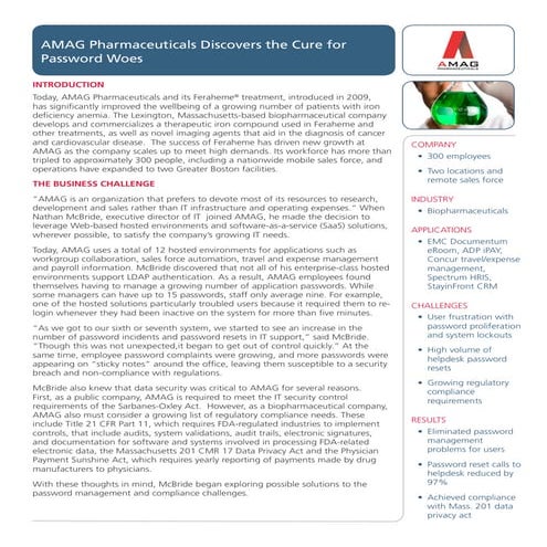 AMAG Pharmaceuticals Success Story