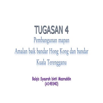 Amalan baik bandar Hong Kong & bandar Kuala Terengganu