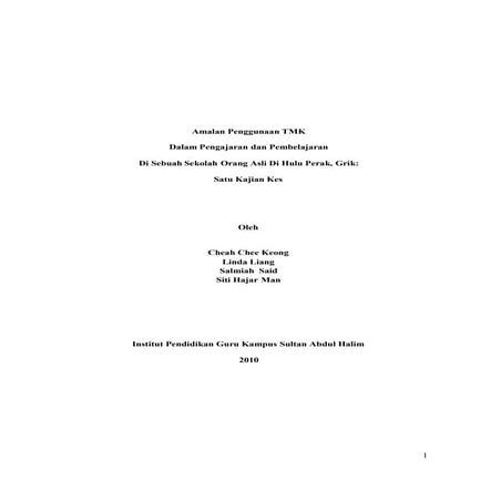 Amalan penggunaan tmk dalam p&p