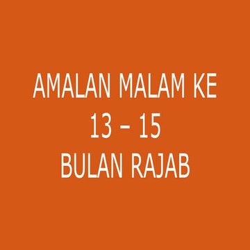 Amalan bulan rajab | DOCX