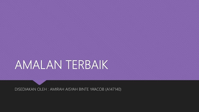 Amalan terbaik