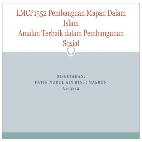 Amalan terbaik dalam pembangunan ssosial