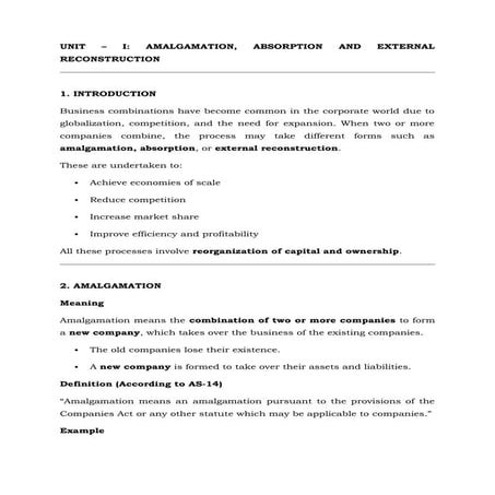 Amalgamation-Absorption and External Reconstruction.docx