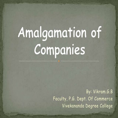 Amalgamation of companies