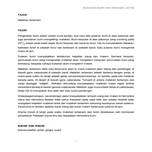 Amali matahari terbenam