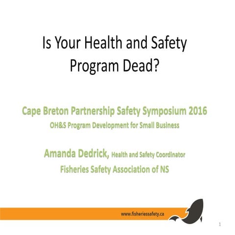 Amanda Dedrick CB Partnership Safety Symposium 2016