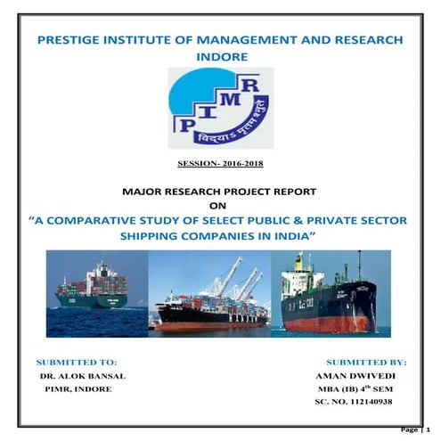  MAJOR RESEARCH PROJECT REPORT ON A COMPARATIVE STUDY OF SELECT PUBLIC & PRIV...