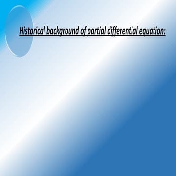 Histroy of partial differential equation
