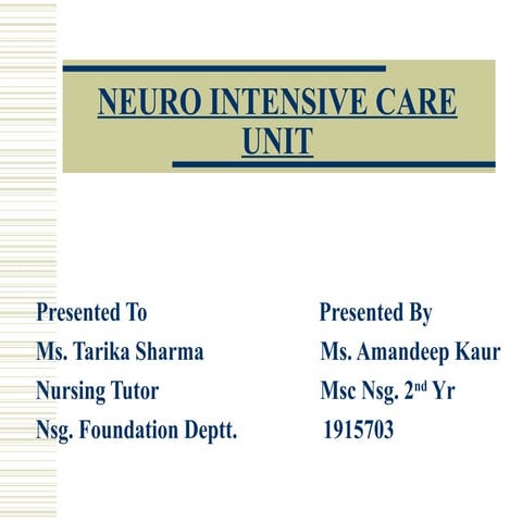 NEURO ICU SET UP