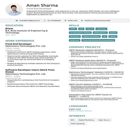 Aman's resume