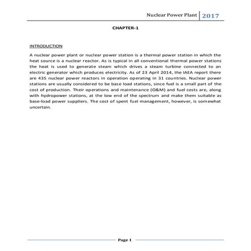 nuclear powerplant seminar report