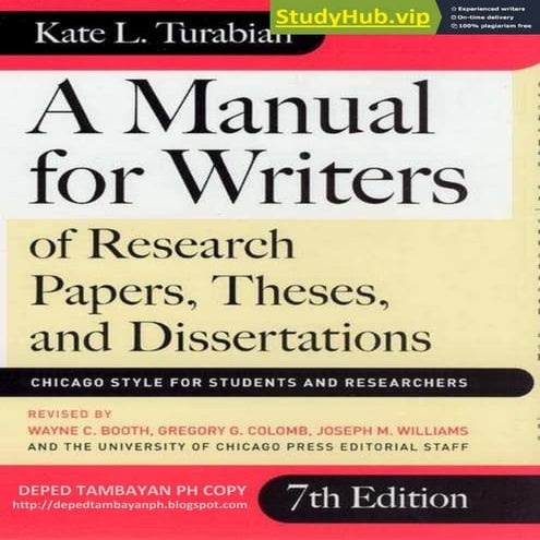 A Manual For Writers Of Research Papers Theses And Dissertations Depedtambaya...