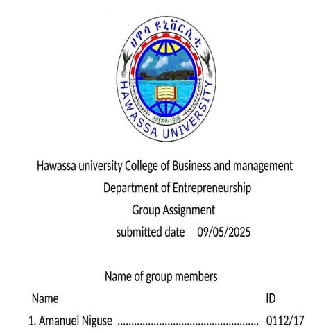 Amanuel nigussen business plan presentation