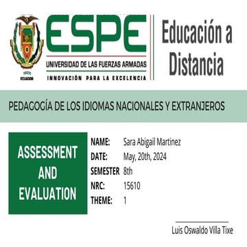 ASSESSMENT AND EVALUATION: Principles of Language Assessment