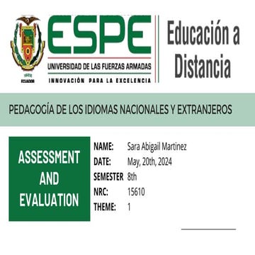 ASSESSMENT AND EVALUATION: Principles of Language Assessment
