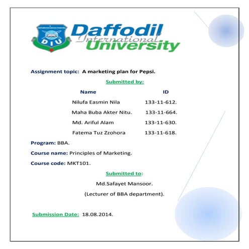 Marketing strategy of pepsi assaignment