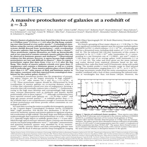 A massive protocluster of galaxies at a redshift of z&lt;5.3