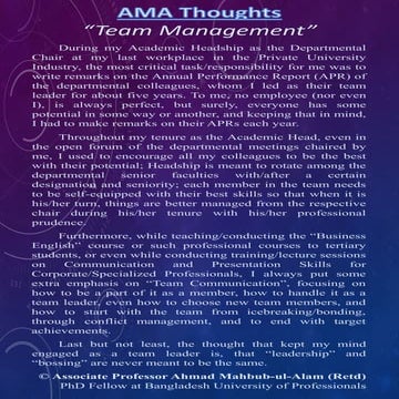 Introductory Discussions on Team Management