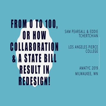 From 0 to 100, or how Collaboration & a State Bill Result in Redesign!