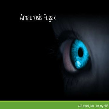 Amaurosis Fugax | PPT