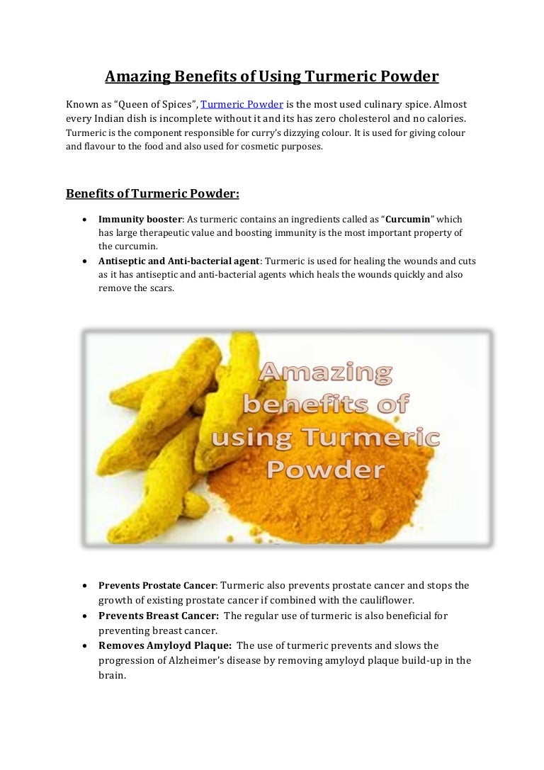 Amazing Benefits of using Turmeric powder
