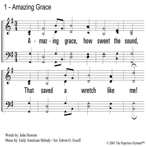 Amazing grace   excell