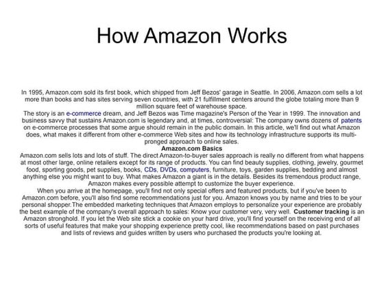 How amazon works | PPT
