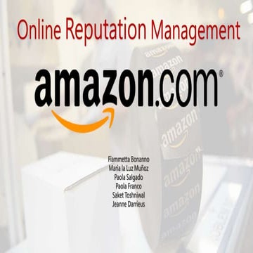 Amazon- Online Reputation Management- Case Study