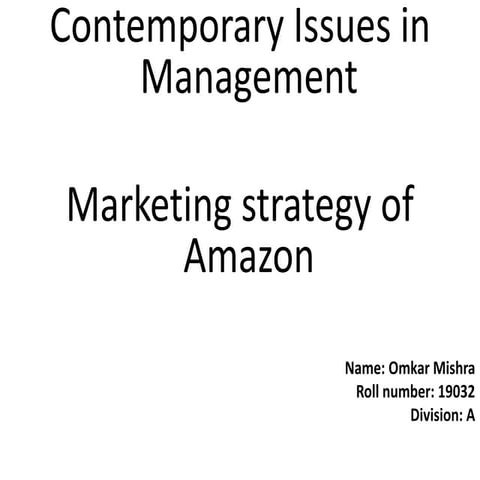Marketing strategies of Amazon