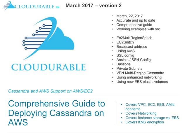 Amazon Cassandra Basics & Guidelines for AWS/EC2/VPC/EBS