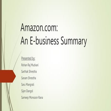 Amazon.com-An E-business Summary
