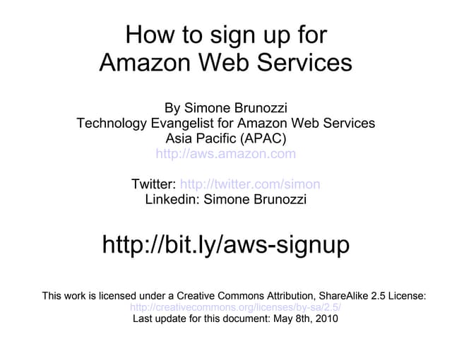 Amazon Web Services sign-up