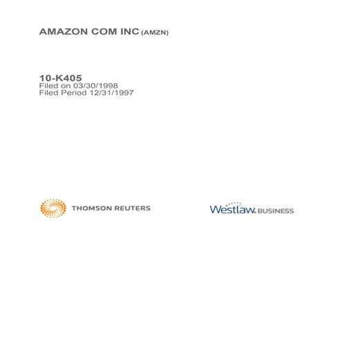 Amazon annual report 1997 | PDF