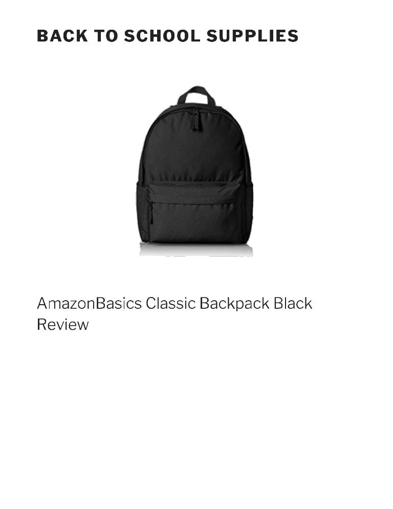 Amazon basics classic backpack black review