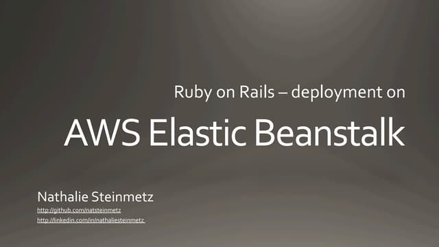 Ruby on Rails and AWS Elastic Beanstalk