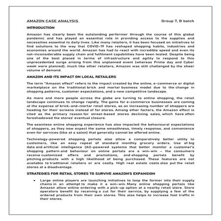 Amazon at covid crisis case analysis 