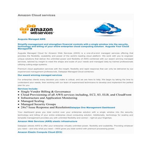 Amazon cloud services
