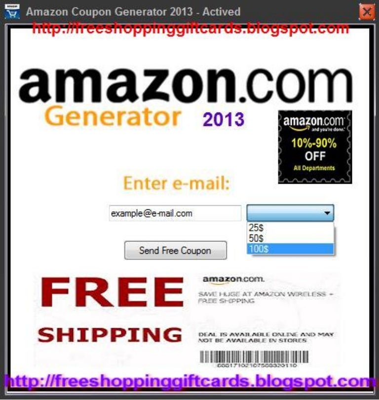Free Amazon Coupon Generator 2013 Get your free Amazon Coupon now