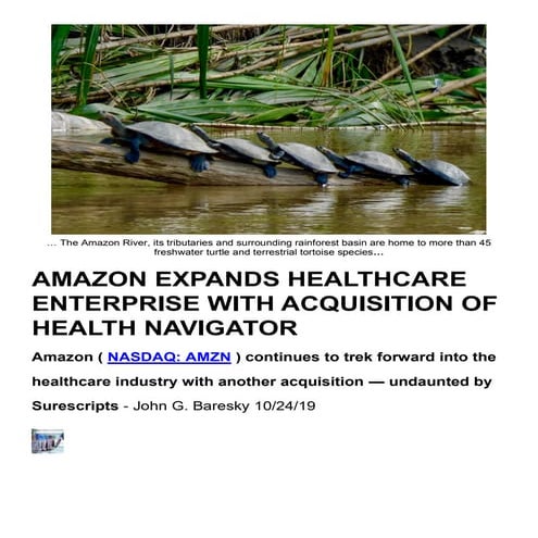 Amazon Expands Healthcare Enterprise With Acquisition of Health Navigator  - ...