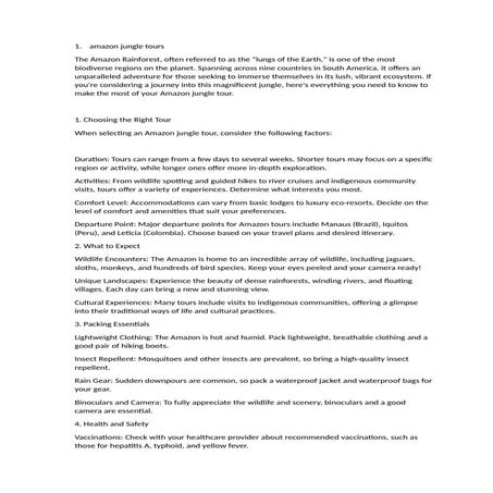 amazon jungle tours,                   .