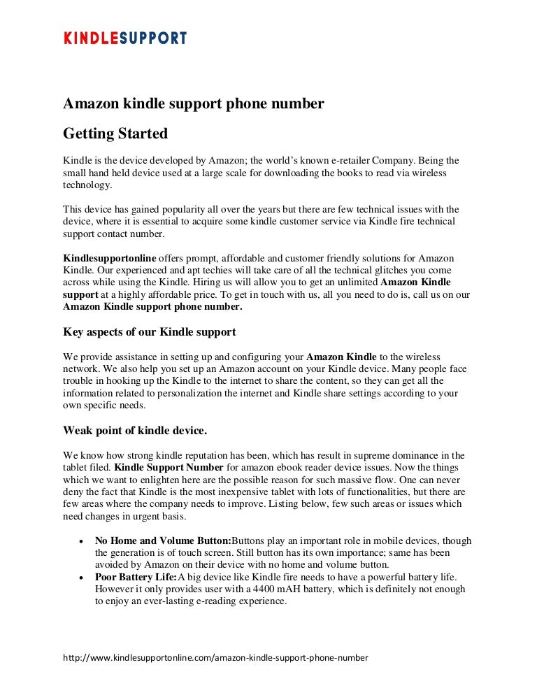 Amazon kindle support_phone_number
